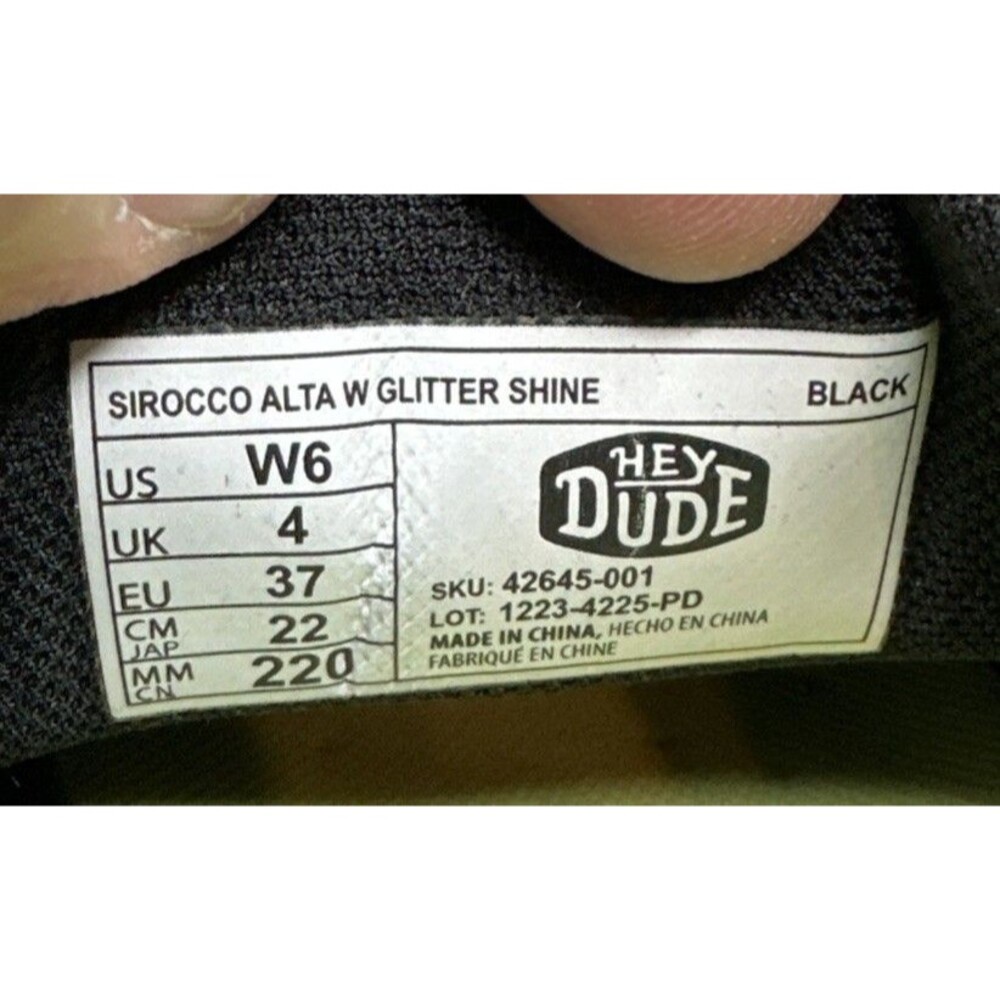Hey Dude Sirocco Alta W Glitter Shine Women's Casual Shoes Size 6 - Picture 7 of 7
